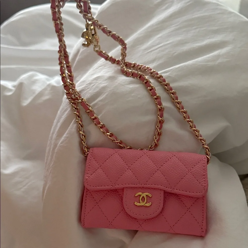 Chanel Pink Quilted Crossbody Wallet - Picture 10 of 10